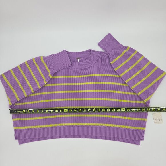 Free People Easy Street Sweater Womens Size Large Stripes Slouchy Fall Winter - Picture 6 of 8